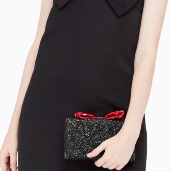 Kate spade Minnie Mouse bow clasp clutch black - Picture 7 of 8